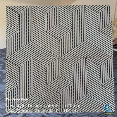 3D RIB Pattern Interlocking Garage Floor Tiles Không thấm nước Dễ lau