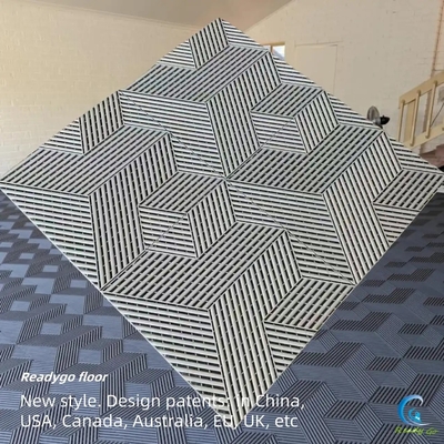 15.75 inch Black Tiles Interlocking Waterproof Garage Floor Cover để bảo vệ