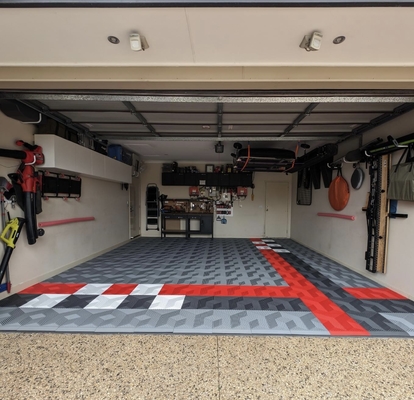 Anti-slip Epoxy garage sàn gạch Kháng hóa học đua sàn gạch