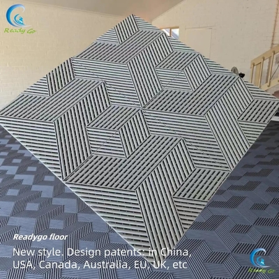 Ống lót sàn nhà để xe chống cháy dễ cài đặt 15.75 X 15.75 inch 3D khối đen 0.7 inch Độ dày